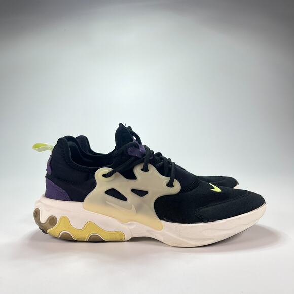 Nike React Presto Black Gravity Purple Running Shoes BQ4002-012 Youth Size 7Y - Picture 1 of 10